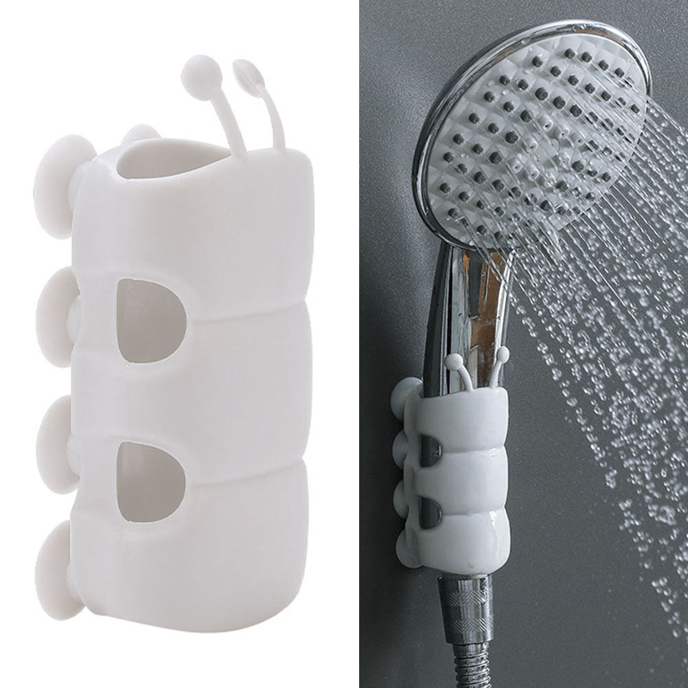 Caterpillar Design Silicone Punch-free Shower Head Holder Sucker Wall Mounted Shower Head Bracket Caterpillar Design Silicone Punch-free Shower Head Holder Sucker Wall Mounted Shower Head Bracket
